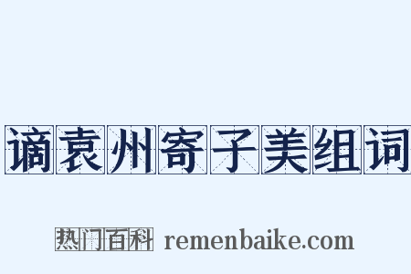 谪袁州寄子美组词是什么意思的图片